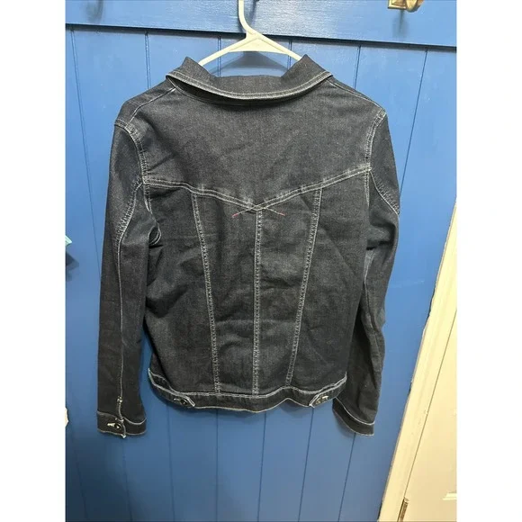 Wrangler Women's Jean Style Jacket Size M Dark Wash Country Western Cowgirl - Picture 9 of 13